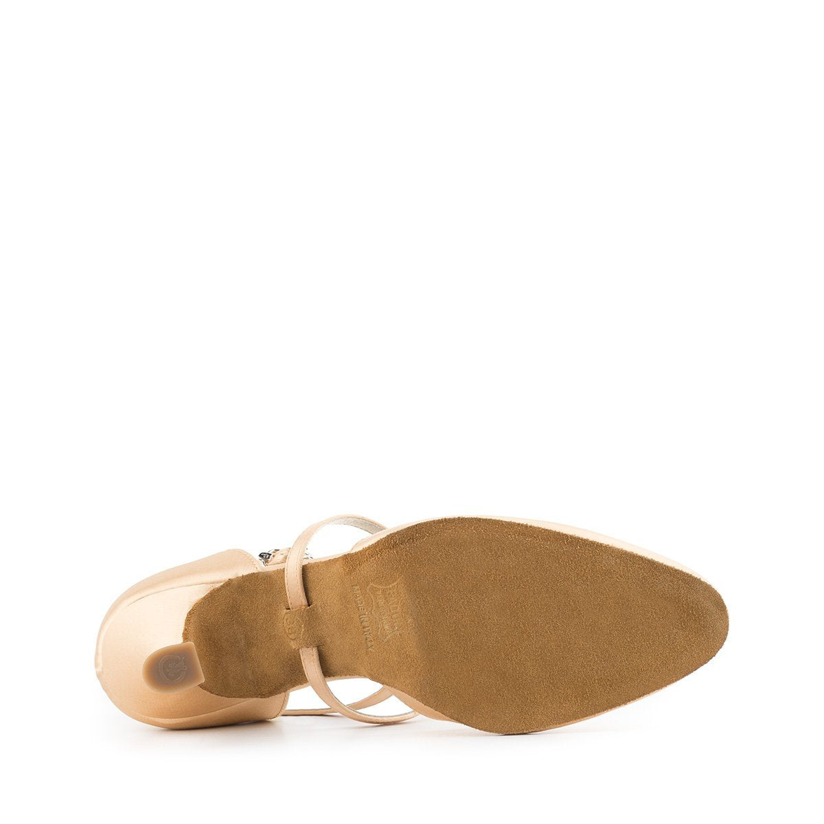 Suede sole on women's dance shoe for ballroom