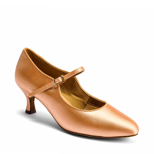 Standard Style by International Dance Shoes IDS Dansport Peach Satin Ladies Ballroom Shoe C2005