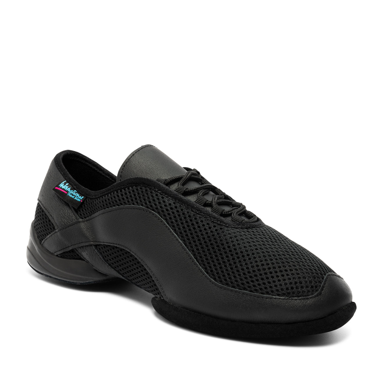 International Dance Shoes IDS Practice or Teaching Ballroom Shoe in AirMesh/Black Patent  or Black Leather TEMPO in Stock