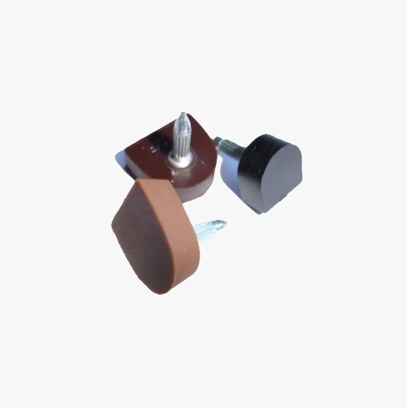 Supadance women's replacement heel tips in black and brown, designed for dance shoes. Durable and easy-to-install shoe accessories for heel protection.