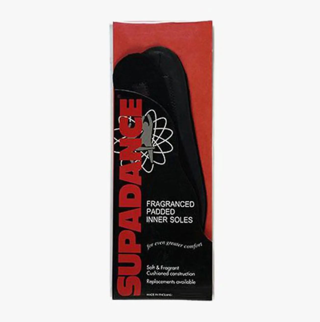 Supadance fragranced and padded inner soles for women, offering cushioned comfort. Available in various sizes for enhanced shoe support.