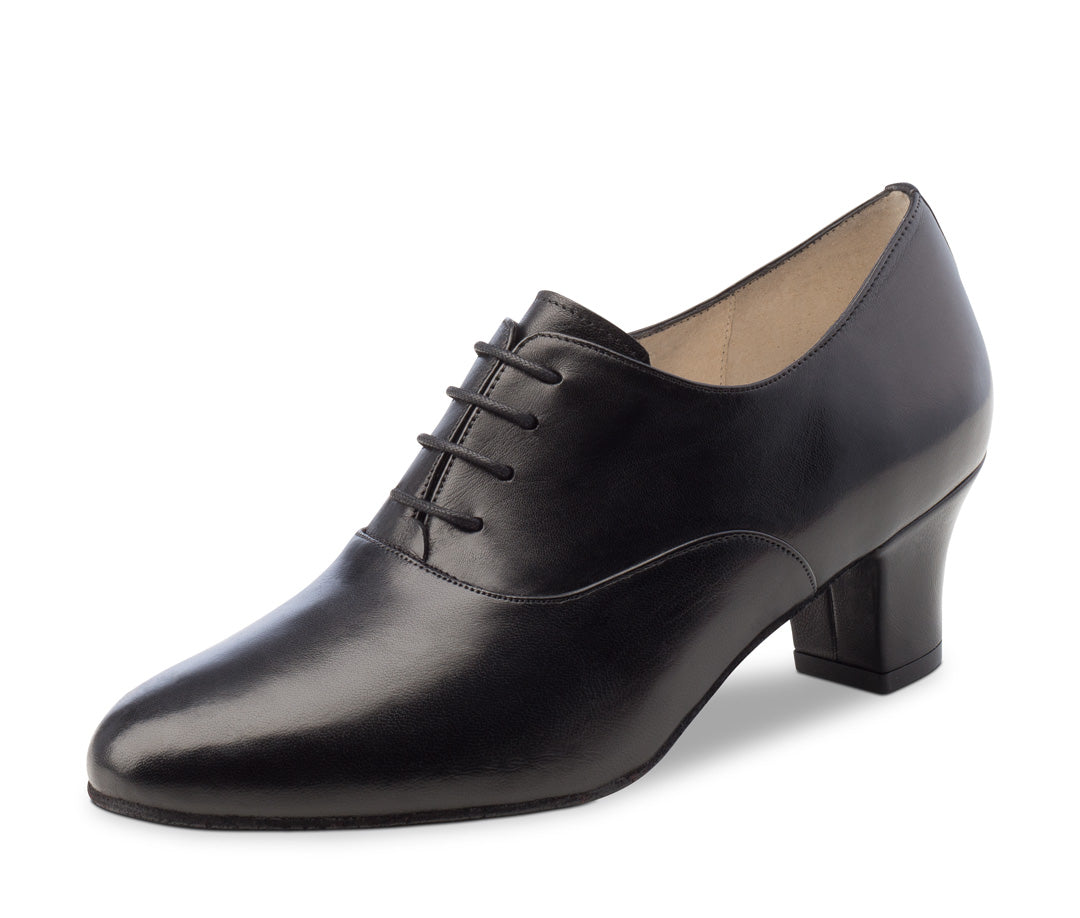Werner Kern Olivia Ladies Practice Shoes in Black Suede or Black Leather with Multiple Heel Heights