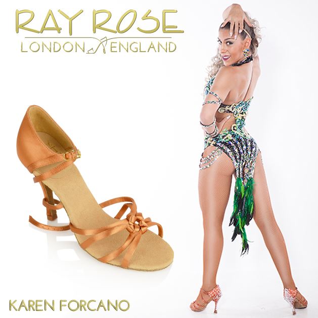 Ray Rose 820-X Blizzard Xtra Dark Tan Satin Ladies Latin Dance Shoe