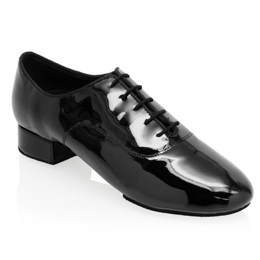 black patent leather ballroom dance shoe