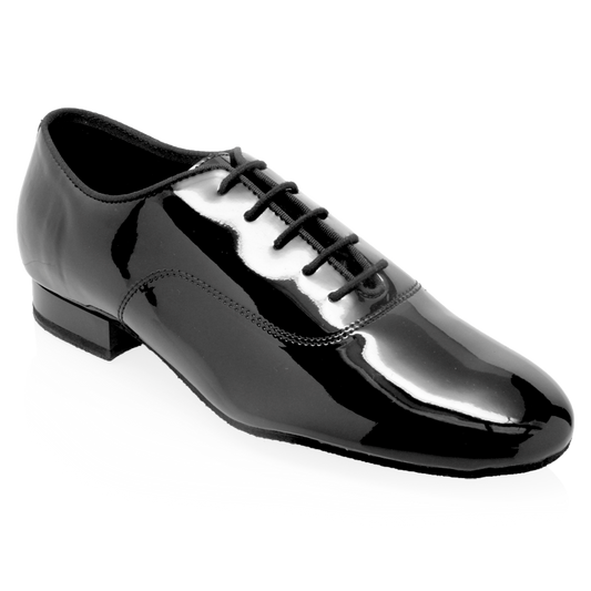 black patent standard ballroom dance shoes