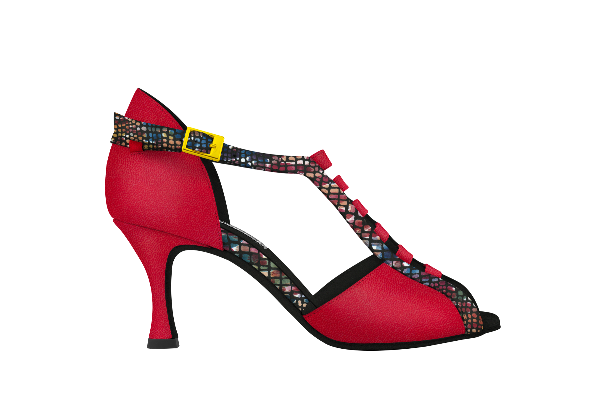 Dance Naturals 275 Murrina Red Leather Open Toe Ladies Tango Dance Sho