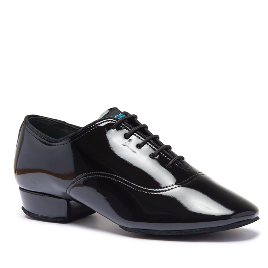 International Dance Shoes IDS Boys Tango Black Patent Full-Sole Standard Ballroom Shoe