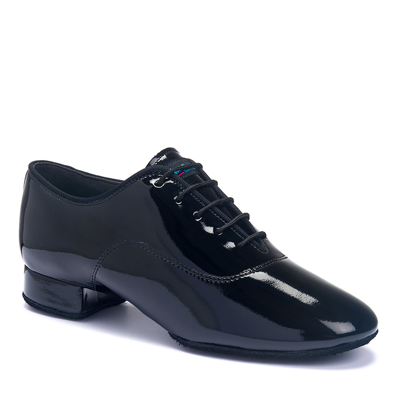 International Dance Shoes IDS Tango_sale men's ballroom dance shoe in black patent leather. Elegant standard dance shoe with low heel, in stock.