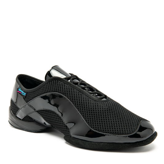 International Dance Shoes IDS Practice or Teaching Ballroom Shoe in AirMesh/Black Patent  or Black Leather TEMPO in Stock
