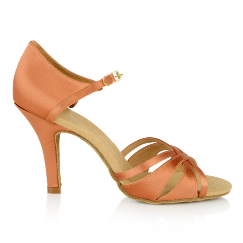 Ray Rose Dark Tan Satin Ladies Latin Dance Shoe 884-X Aura_SALE