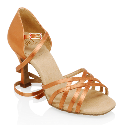 Kalahari extra light tan satin ladies dance shoes