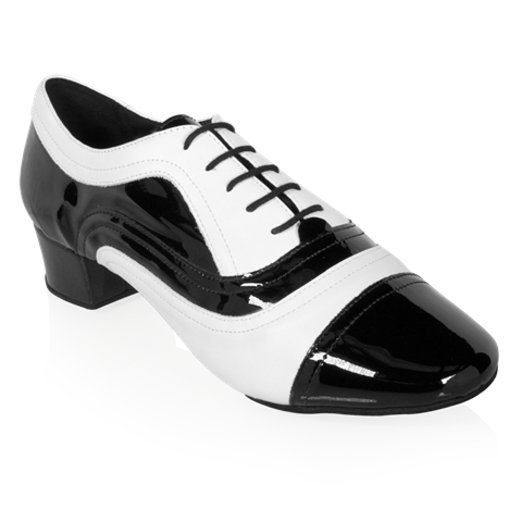Ray Rose 319 Rafael_sale Black Patent and White Leather Men's Salsa Dance Shoes