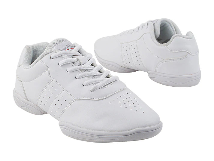 Very Fine Unisex Split Sole Lightweight White Leather Practice Dance Shoe Sneaker 025_SALE In Stock
