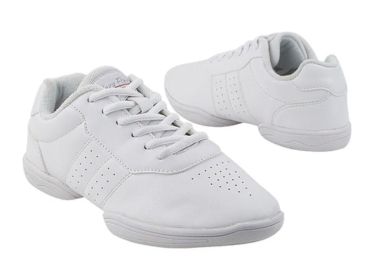 Very Fine Unisex Split Sole Lightweight White Leather Practice Dance Shoe Sneaker 025_SALE In Stock