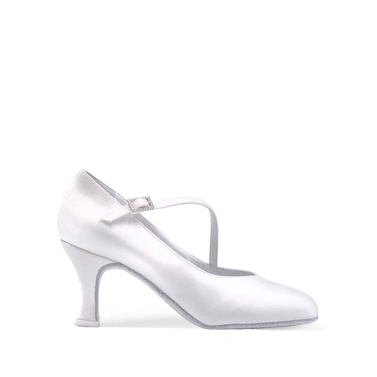 Paoul Sidecross Standard Ballroom Dance Shoe with "V" Vamp and Diagonal Strap.  Available in Multiple Colors and Materials
