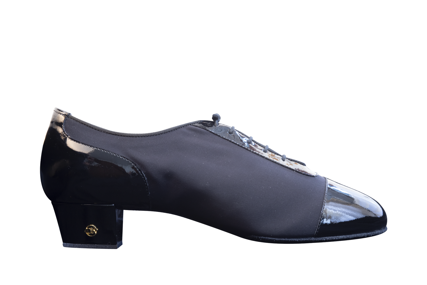 Dance Naturals 114 Canareggio Men's Black Patent/Black Fabric Split Sole Latin Shoe