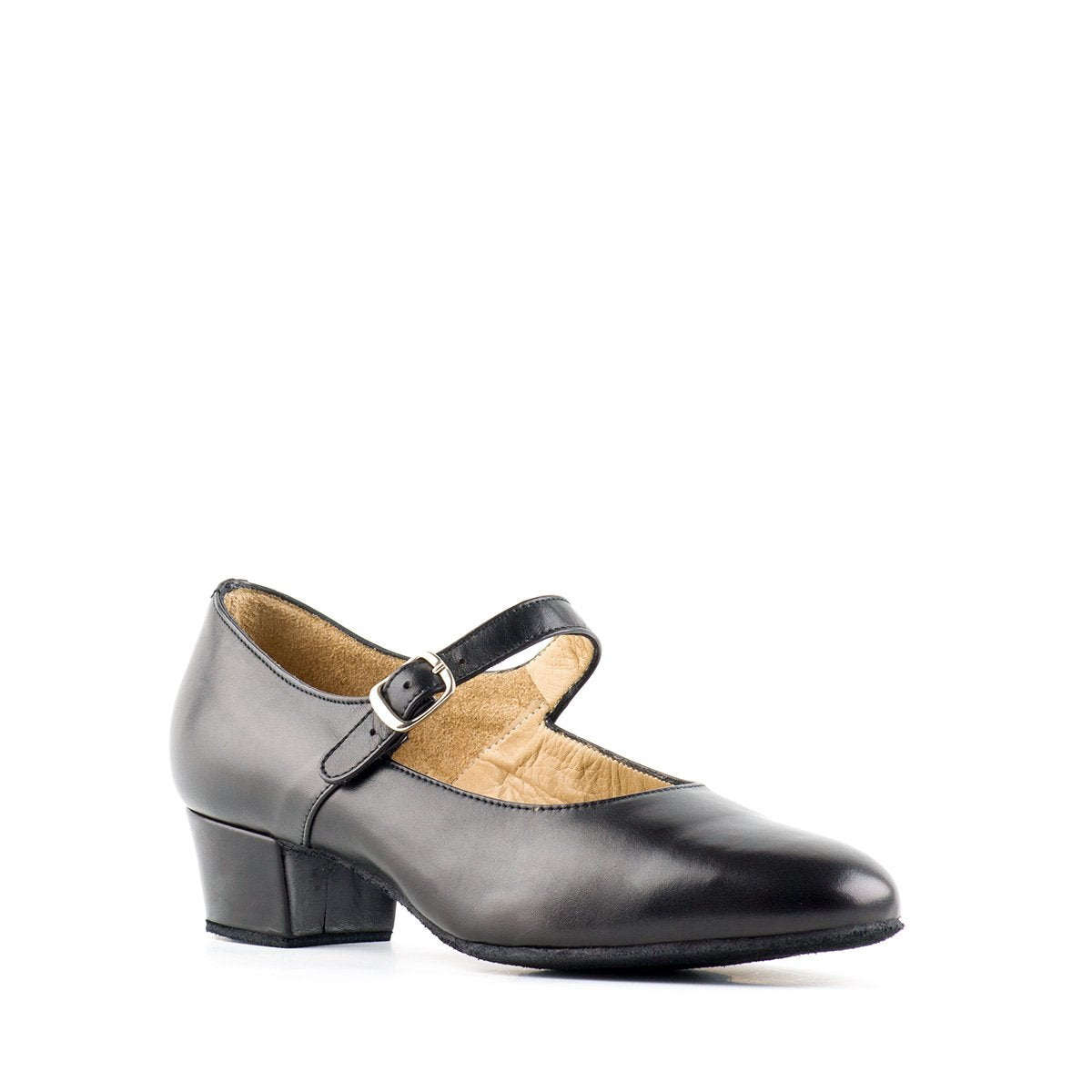 Women's social dance shoe with low heel