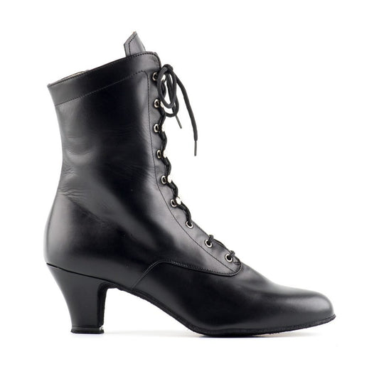 Paoul Pied en l’air Black Leather Dance Boots with Hooks and Zipper