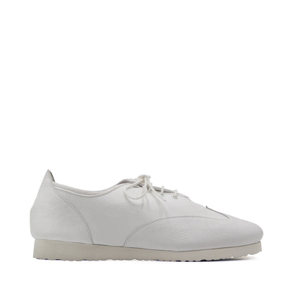 Paoul Ladies Hot Step white leather social dance practice sneaker shoe with rubber sole. Comfortable and stylish design for tango and social dancing.