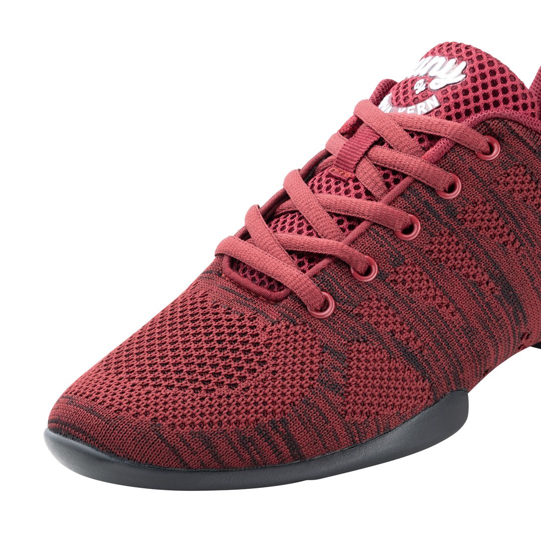 Red and black practice sneakers for ladies