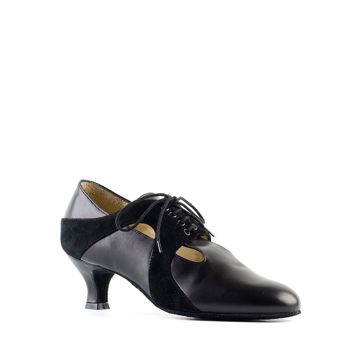 Women's practice ballroom dance shoe in black leather