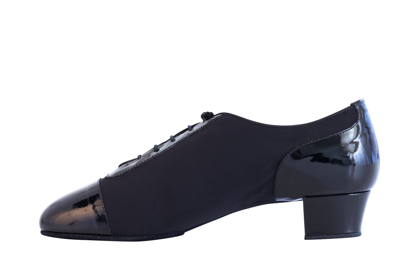 Dance Naturals 114 Canareggio Men's Black Patent/Black Fabric Split Sole Latin Shoe