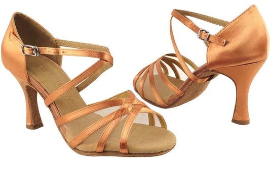 Very Fine Latin Dance Shoe with 4 Strap and Mesh 1605_SALE In Stock