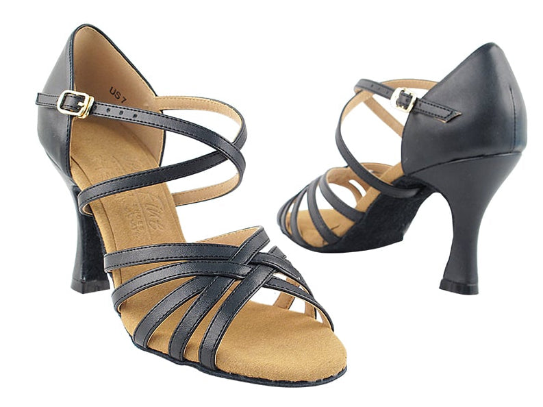 Very Fine 5 Strap Latin Dance Shoe in Multiple Colors and Heel Options 1670 In Stock