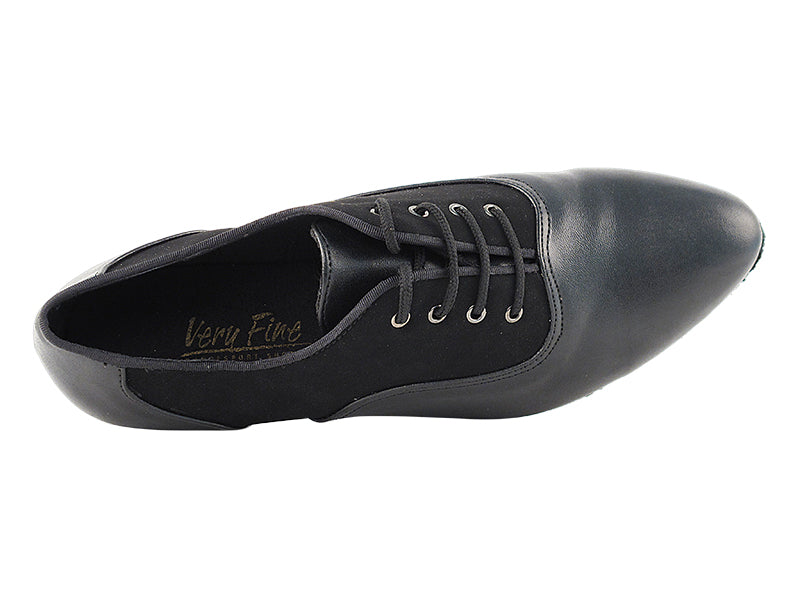 Very Fine Black Nubuck and Black Leather Ladies Practice Dance Shoe 1688_SALE In Stock