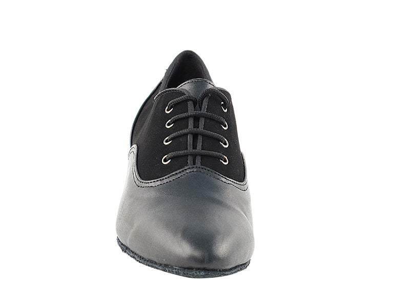 Very Fine Black Nubuck and Black Leather Ladies Practice Dance Shoe 1688_SALE In Stock