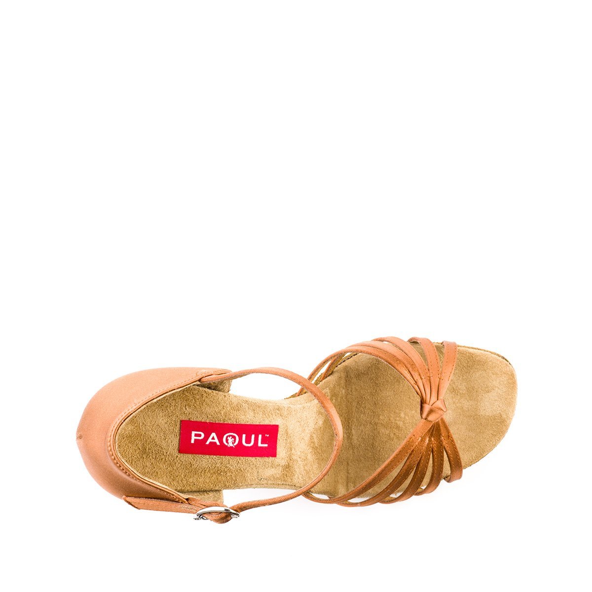 Ladies' dance shoes in tan satin