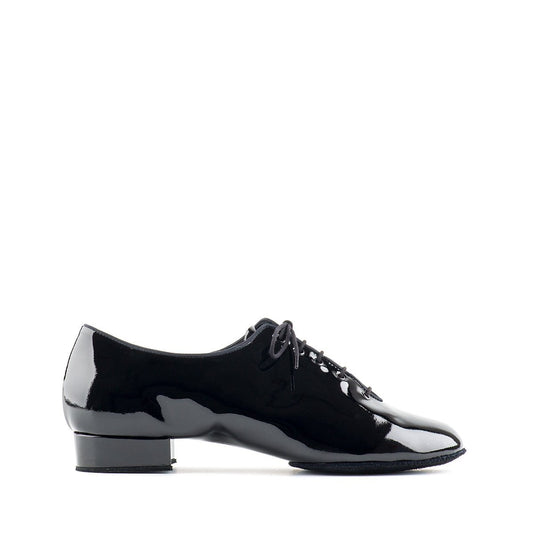 Men's Black Patent Ballroom Dance Shoe with Split Sole and Standard Heel