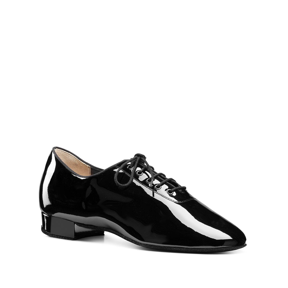 Black patent ballroom dance shoe for men