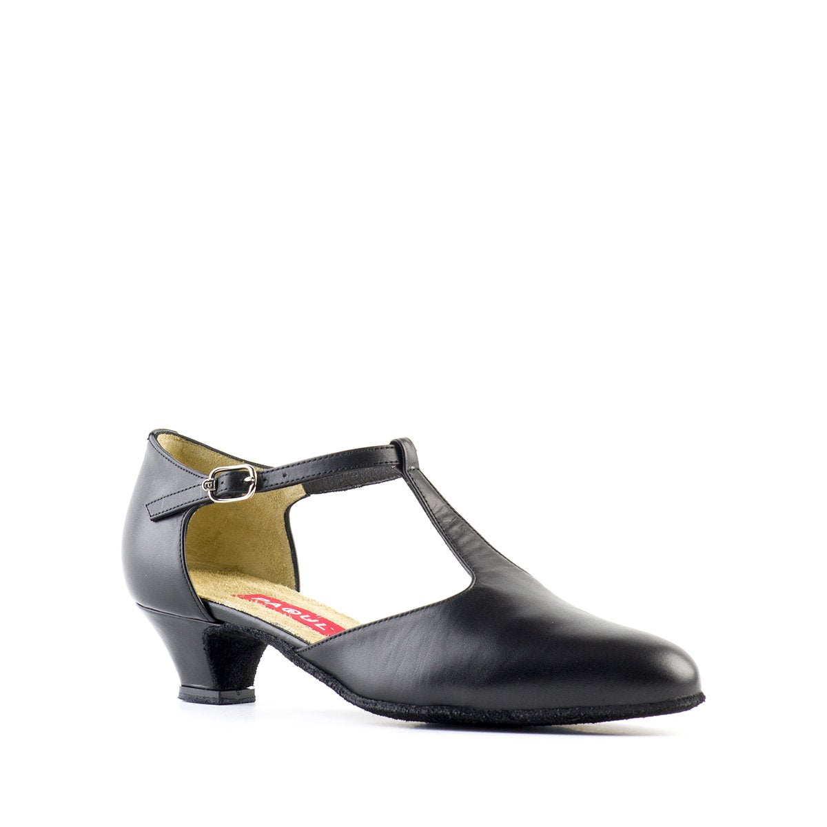 Women's black leather dance shoe for social events