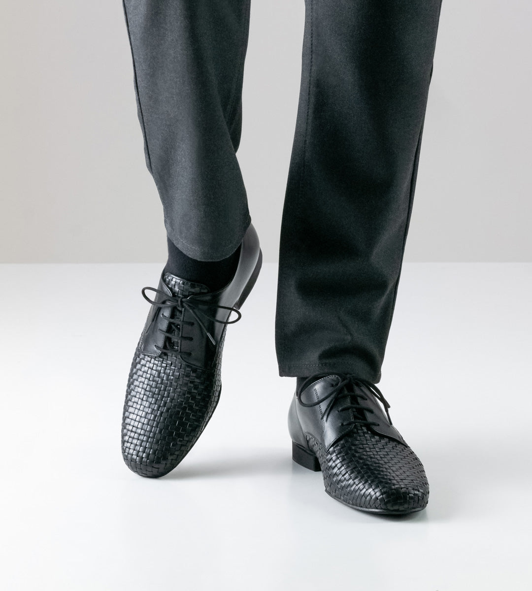Werner Kern Como Men's Hand-Braided Black Nappa Leather Ballroom Dance Shoe