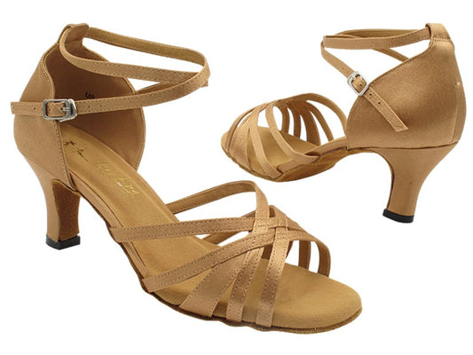 Very Fine Satin Latin Dance Shoe in Wide Width 2849 W In Stock