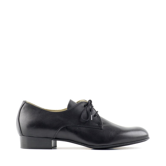 Men's Black Leather Ballroom Dance Shoe with Standard Heel