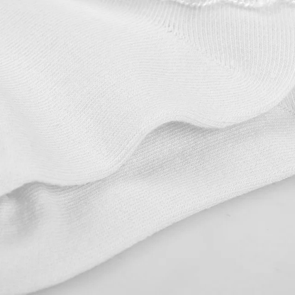 White Ankle Socks for Girls with Layered Lace Ruffle and Breathable Fabric In Stock