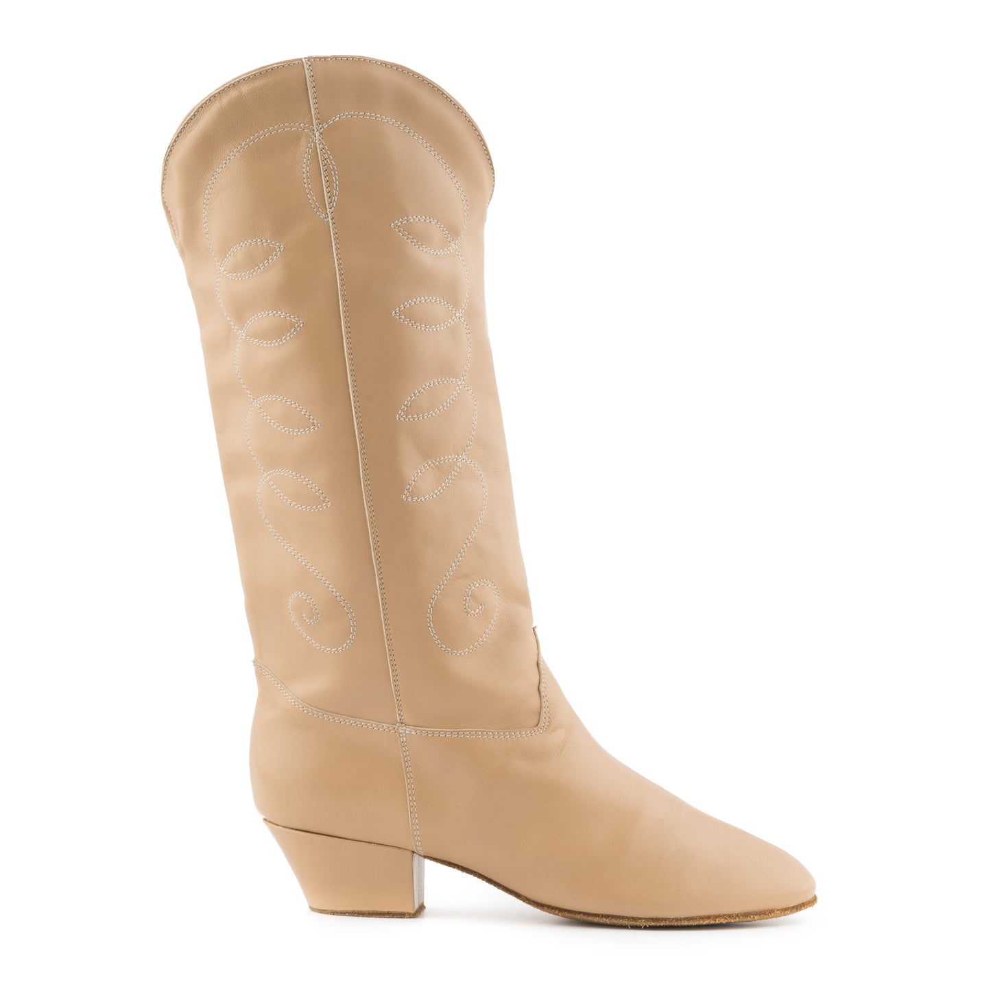 Soft and Flexible Nude Nappa Leather Social Dance Technical Country Boot