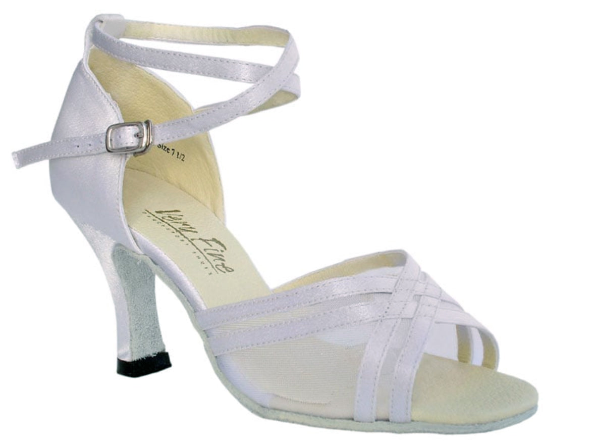 Very Fine Ladies Latin Dance Shoe with Double Cross Straps and Mesh 5017 In Stock