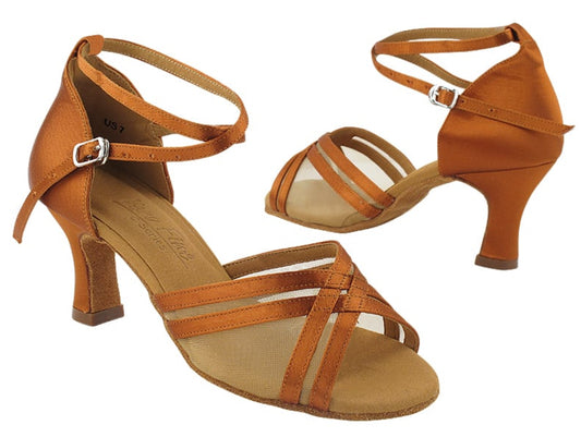 Very Fine Ladies Latin Dance Shoe with Double Cross Straps and Mesh 5017 In Stock