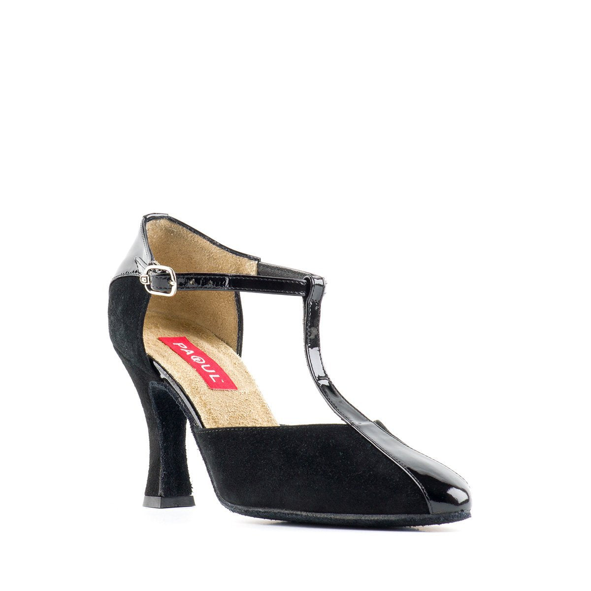 Black suede tango shoe for women