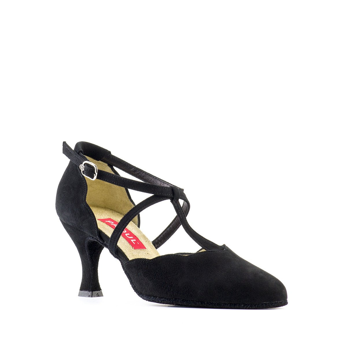 Women's black tango dance shoe