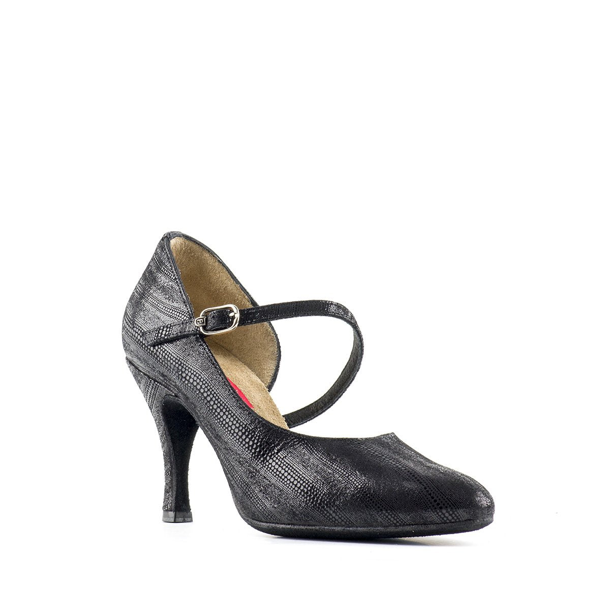 Black suede dance shoe for women
