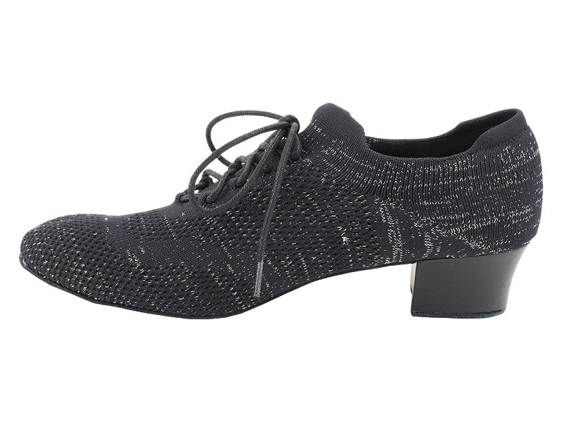 Very Fine 706LEDSS Split Sole Black Knit Mesh Ladies Practice Dance Shoe