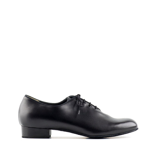 Men's Soft Black Leather Ballroom Dance Shoe with Standard Heel
