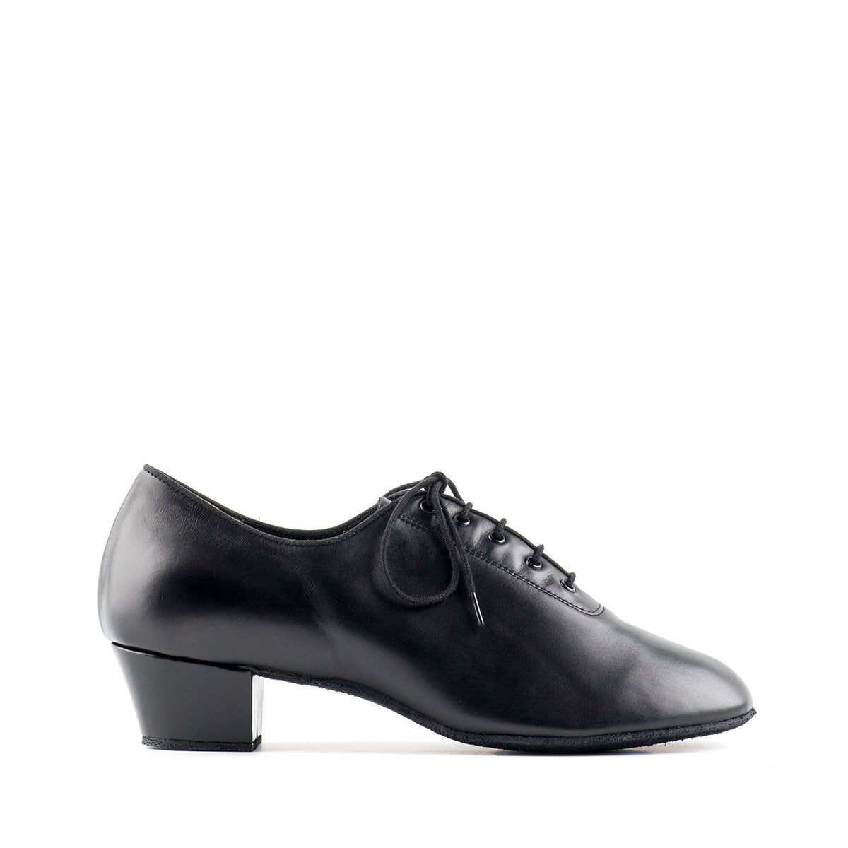 Soft and Flexible Black Leather Practice Dance Shoe with Cuban Heel
