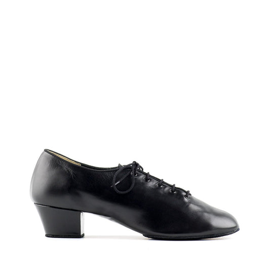 Men's Flexible Black Leather Latin Dance Shoe with Super Flex Structure