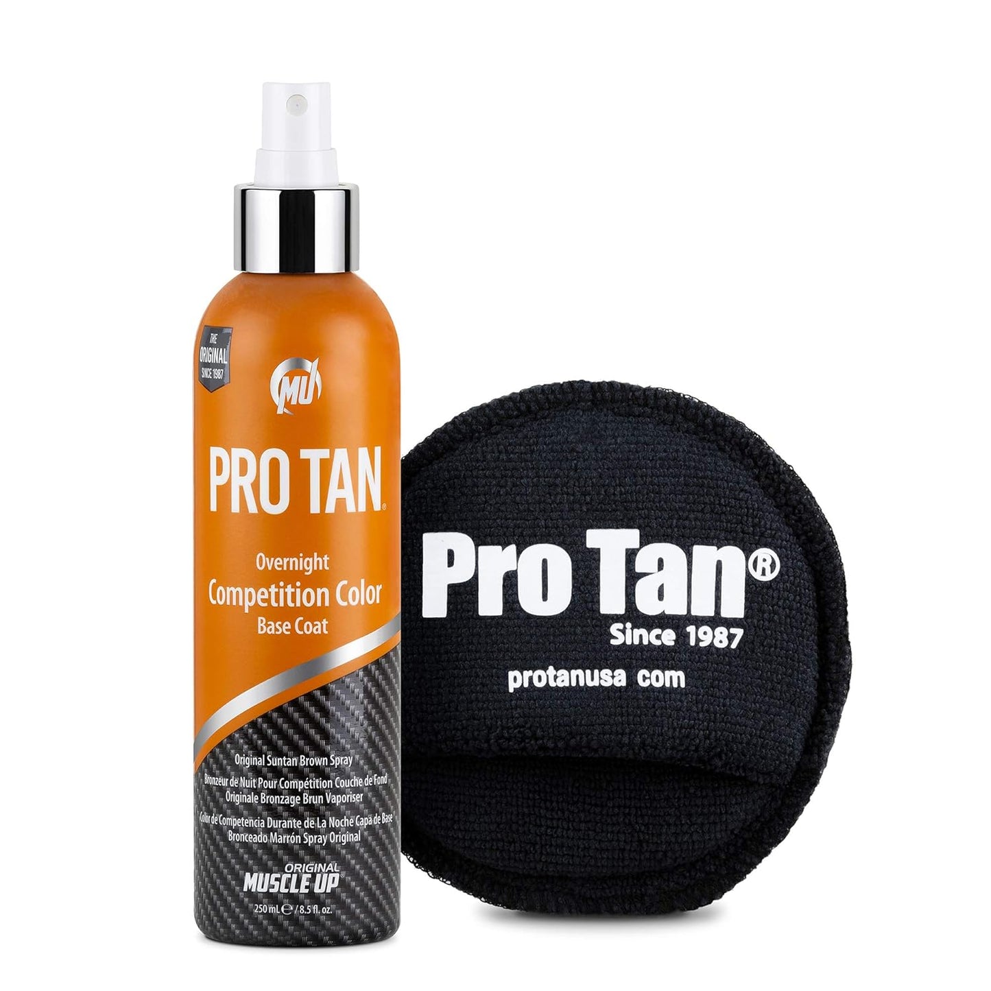 Pro Tan Overnight Competition Color Base Coat Self-Tanning Formula with Applicator Sponge