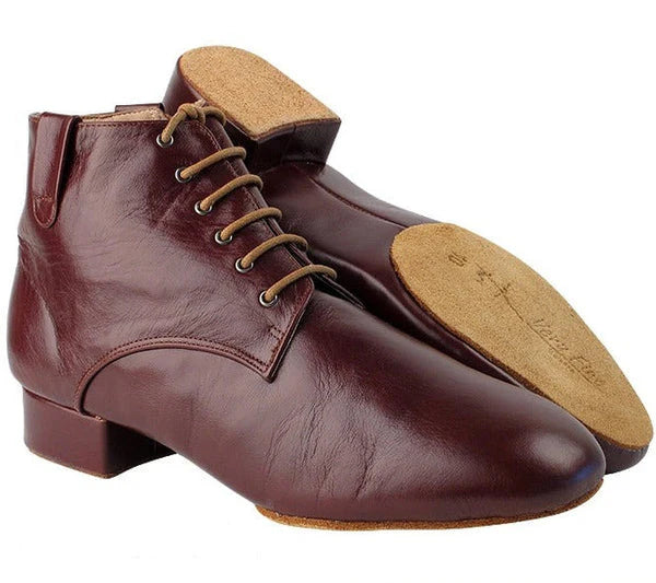 Very Fine Men's Leather Ballroom Dance Shoes with High Top Ankle and 1” heel 9001_SALE In Stock